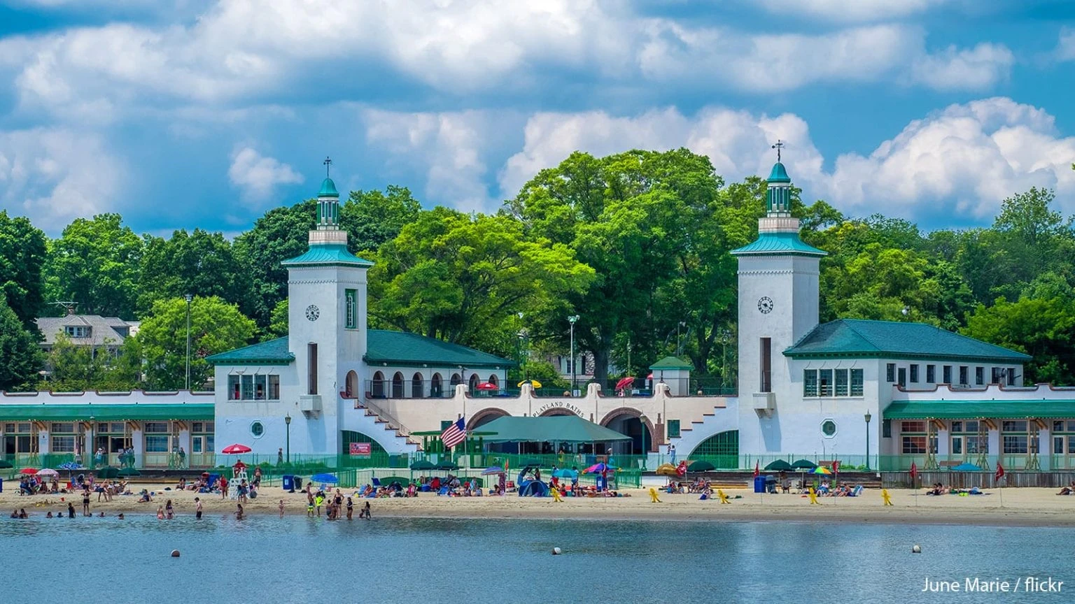 Birds-eye view drawing of Rye, NY